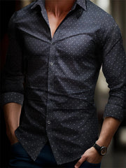 2025 New Business Casual Men's Formal Shirts Checkered Print Button Down Shirt Long-sleeved Business Daily Spring And Fall Shirt
