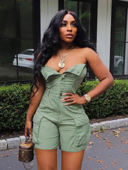 Denim Jumpsuits Women One Piece Strapless Sleeveless Mom Jeans Overalls Pants Playsuits Rompers Y2k Streetwear Jumpsuit 2025