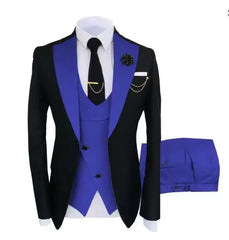 New Costume Homme Popular Clothing Luxury Party Stage Men's Suit Groomsmen Regular Fit Tuxedo 3 Peice Set Jacket+Trousers+Vest