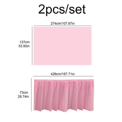 2pcs Disposable tablecloth table skirt SHOWLU FASHION STORE
