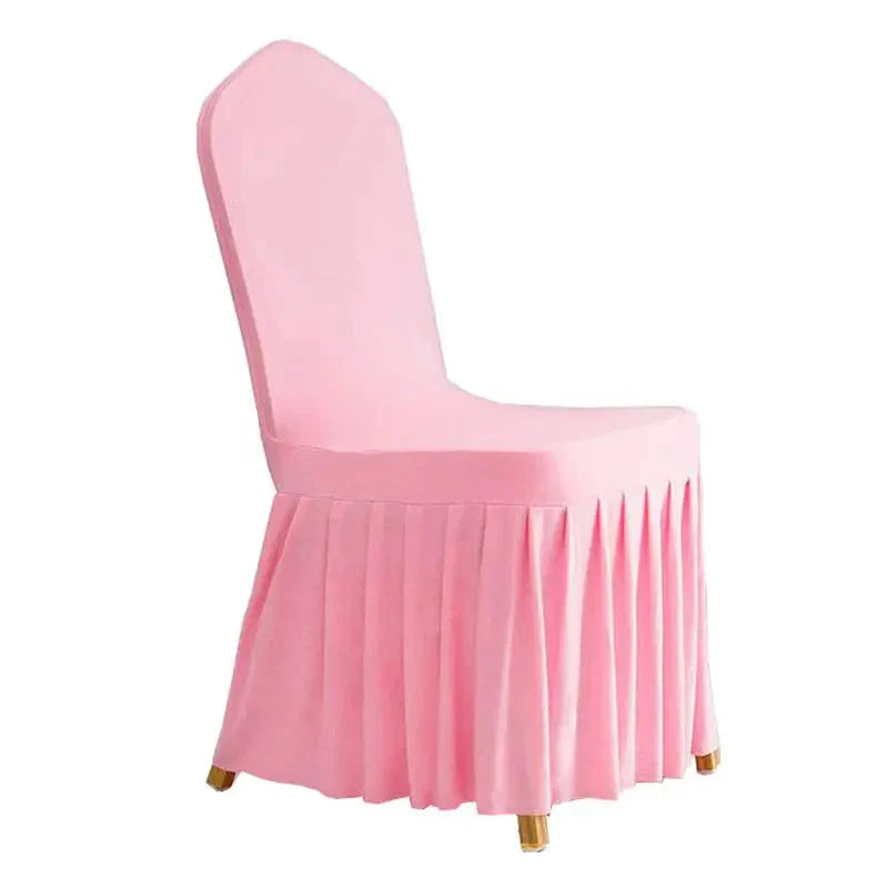 1Pcs Elastic Spandex Universal Chair Cover Skirt Cloth For Hotel Home Modern Wedding Birthday Party Event Dining Seat Decoration SHOWLU FASHION STORE