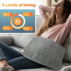 Electric Heating Pad Adjustable Temperature Timer Plush Warm Mat