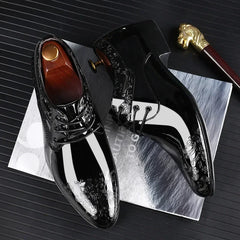 Oxford shoes for men luxury patent leather wedding shoes office slip on men work shoe New Pointed Toe derbies sapatos masculinos