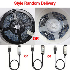 A reel of smart LED light strips with three different USB controller options.