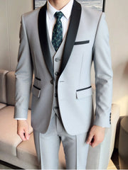 3 Piece Suit Jacket Vest Trousers/Fashion Men's Casual High Quality Business Slim Groom Wedding Formal Suit Jacket Trousers
