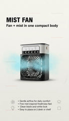 Portable USB Air Cooler Fan 3-Speed Mini Water Mist Humidifier LED Desktop Cooling Fan