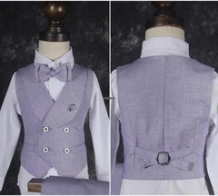 Newborn Baby Kids1 Year Birthday Suit Flower Boys Formal Purple Wedding Suit Children Photograph Dress Performance Show Costume SHOWLU FASHION STORE