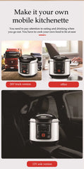 Mini Electric Rice Cooker 2L Portable 200W