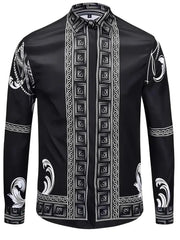 Hawaiian Men's Long Sleeve Shirt Simple 3D Printed Clothing Button Flip-over Street Trend New Series