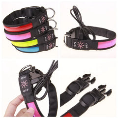 LED Luminous Dog Collar USB Rechargeable Safety Night Collar