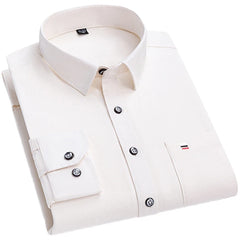 Men's Slim Fit Long Sleeve Shirt Lightweight Solid Color Casual Business Spring Summer Office Fashion Trendy Shirts S-7XL