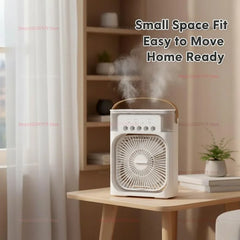 Portable USB Air Cooler Fan 3-Speed Mini Water Mist Humidifier LED Desktop Cooling Fan