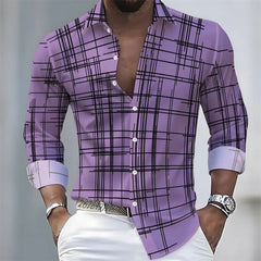 2026 21-color Spring/Autumn New Men's Long-Sleeved Striped Shirt, European and American Style Casual Loose Comfortable Top