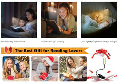 Claeted Rechargeable Clip Reading Light