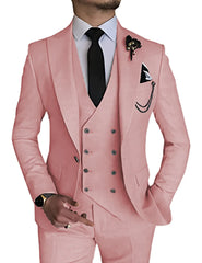 Men's Three-piece Suit Set Business Casual Host Groom Perfprmance Dress Suit