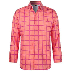 2025 Men's Long Sleeve Shirt Casual Plaid Color Summer New 3D Printed Lapel Shirt Men and Women Fashion Unisex Clothing Tops