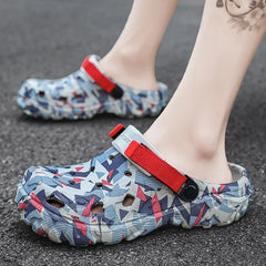 Summer Men Slippers Light EVA Men's Casual Shoes Hole Shoes Clogs Home Garden Outdoor Male Beach Flat Sandals