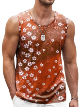 Men's Gradient Floral Tank Top 3D Printed Casual Crew Neck Vest Summer Harajuku Y2k Street Quick-drying Polyester Fibre Tank Top SHOWLU FASHION STORE