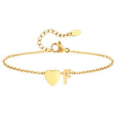 Women Heart Initial Anklet Bracelets Adjustable Beach Jewelry Hypoallergenic Stainless Steel Personalized Name Foot Chain Anklet