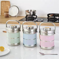 Thickened Stainless Insulated Lunch box 1400ML Steel Food Container Portable Durable Lunch box for Adult Kid Kitchen Accessories