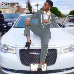 Classic Men Suit Sets Formal Activities Tailor-made Slim Fit Outfits Wedding Elegant Groomsman Costumes Blazer Pants 2 Pieces