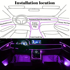 Car Interior RGB Ambient Light Strip App Control 12V Music Sync