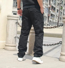 Spring Cotton Outdoor Multi - Pocket Elastic Waist Casual Pants - SHOWLU FASHION STORE