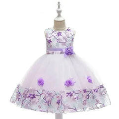 Summer Kids Girl Dress Embroidery Flower Girls Birthday Party Dresses Children Princess Prom Costums Formal Clothes 3 8 Years - SHOWLU FASHION STORE