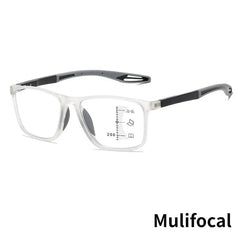 Showlu Fashion Store 0 1.0 / MUL-whitegray TR90 Anti-blue Light Multifocal Reading Glasses Men Women Progressive Near Far Eyewear Ultralight Sports Farsight Eyeglasses