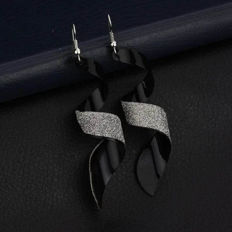 Showlu Fashion Store 0 Spiral2-black Tassel Earrings 2022 Trendy Frosted Stud Earrings Bohemia Long Earring Women Sexy Girls Jewelry Fashion Punk Metal