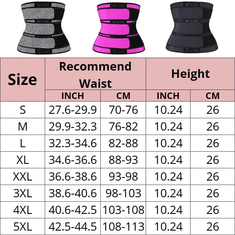Showlu Fashion Store 0 Women Waist Trimmer Tripple Belts Waist Trainer Shaperwear Tummy Control Slimming Fat Burning For Postpartum Sheath Belt