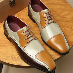 Men'S New Style Spliced Lace-Up Formal Shoes 27031