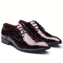 Stylish Men's Flower Print Pointed Toe Business Dress Shoes for Party, Wedding, Banquet SHOWLU FASHION STORE