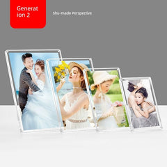 Acrylic Photo Frame Double - Sided Transparent Display Frame Photo and Pictures Printing Creative Magnetic Photo Frame Crystal Glass Table - SHOWLU FASHION STORE