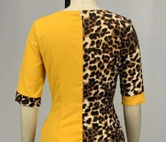 African Design Dashiki Dress Print Leopard Muslim Abaya Bazin Robe Gowns Africa Long Maxi Dresses Riche Lady Traditional Islamic - SHOWLU FASHION STORE