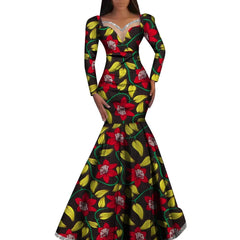 African Women's dress Nigerian Plus Size Traditional Ankara Ladies Elegant Robe Dashiki Female formal long dresses Party Wedding - SHOWLU FASHION STORE