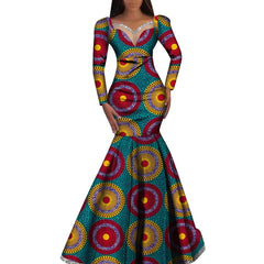 African Women's dress Nigerian Plus Size Traditional Ankara Ladies Elegant Robe Dashiki Female formal long dresses Party Wedding - SHOWLU FASHION STORE