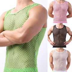Attractive Underwear Sleeveless Breathable Nightclothes Hollow Out Pure Color Vest - SHOWLU FASHION STORE