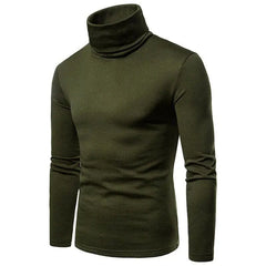 Autumn Winter Mens Turtleneck Sweaters Casual Thermal Long Sleeve Slim Fit Pullovers Stretch Basic Tops Sweatshirt Jumper TShirt - SHOWLU FASHION STORE
