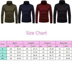 Autumn Winter Mens Turtleneck Sweaters Casual Thermal Long Sleeve Slim Fit Pullovers Stretch Basic Tops Sweatshirt Jumper TShirt - SHOWLU FASHION STORE