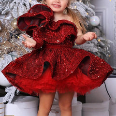 Baby Lush Birthday Party Dress For Girls Elegant Sequin Evening Dresses For Teenage Girls Party Frock For Wedding Kids vestido - SHOWLU FASHION STORE