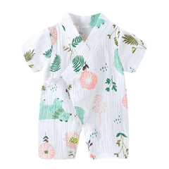 Baby Summer Jumpsuit Newborn Muslin Cotton Soft Shorts Sleeve Romper Girls Boys Infant Clothes 0 - 2 Years - SHOWLU FASHION STORE