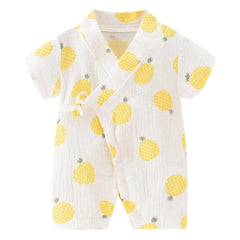 Baby Summer Jumpsuit Newborn Muslin Cotton Soft Shorts Sleeve Romper Girls Boys Infant Clothes 0 - 2 Years - SHOWLU FASHION STORE