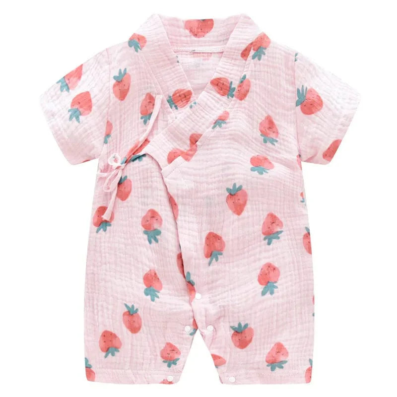 Baby Summer Jumpsuit Newborn Muslin Cotton Soft Shorts Sleeve Romper Girls Boys Infant Clothes 0 - 2 Years - SHOWLU FASHION STORE
