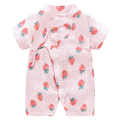 Baby Summer Jumpsuit Newborn Muslin Cotton Soft Shorts Sleeve Romper Girls Boys Infant Clothes 0 - 2 Years - SHOWLU FASHION STORE