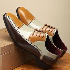 Men'S New Style Spliced Lace-Up Formal Shoes 27031