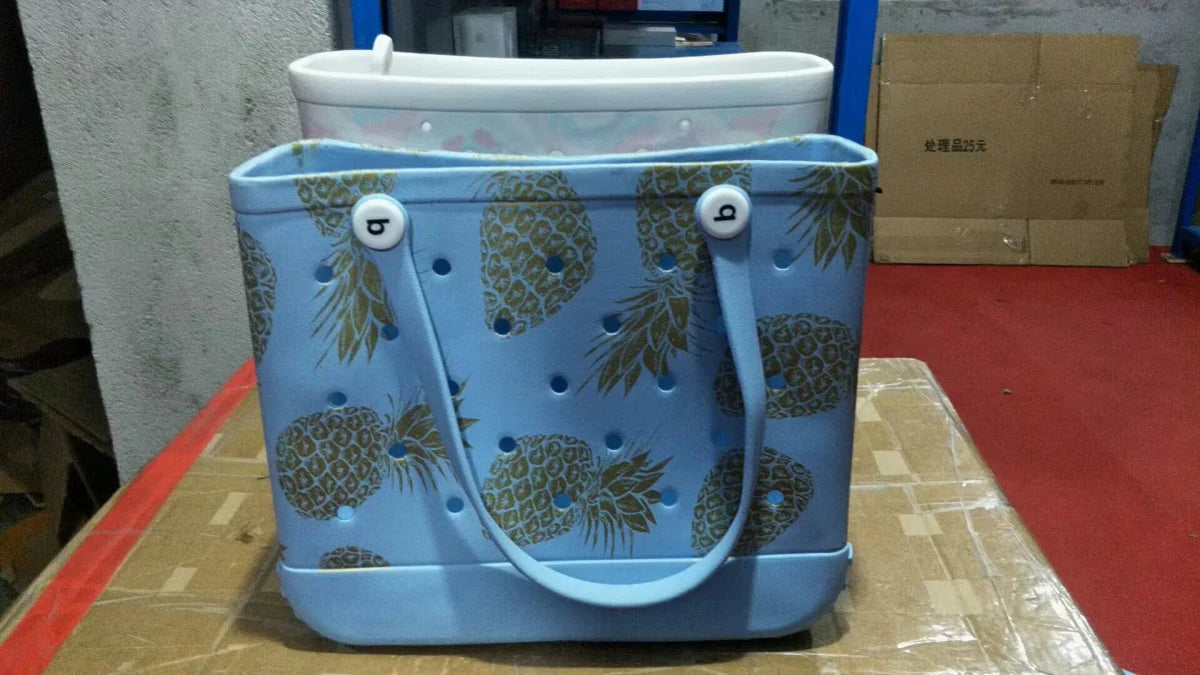 Beach Bag Satchel Shopping Bag Pet Basket Shoulder Outdoor Eva Pure Color Hole Bag Bogg American Jelly Fashion - SHOWLU FASHION STORE