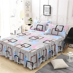 Bed Skirt Cotton Bedspread Set Embroidery Bed Dress Pillow Cases 3 Pieces/Set For King/Queen Double 1.5/1.8/2M Sheet Cover 3PCS - SHOWLU FASHION STORE