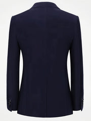 Men's Elegant Velvet Blazer - Royal Blue, Long Sleeve, Double-Breasted with Pockets, Notched Lapel, Perfect for Fall and Winter Formal Events SHOWLU FASHION STORE