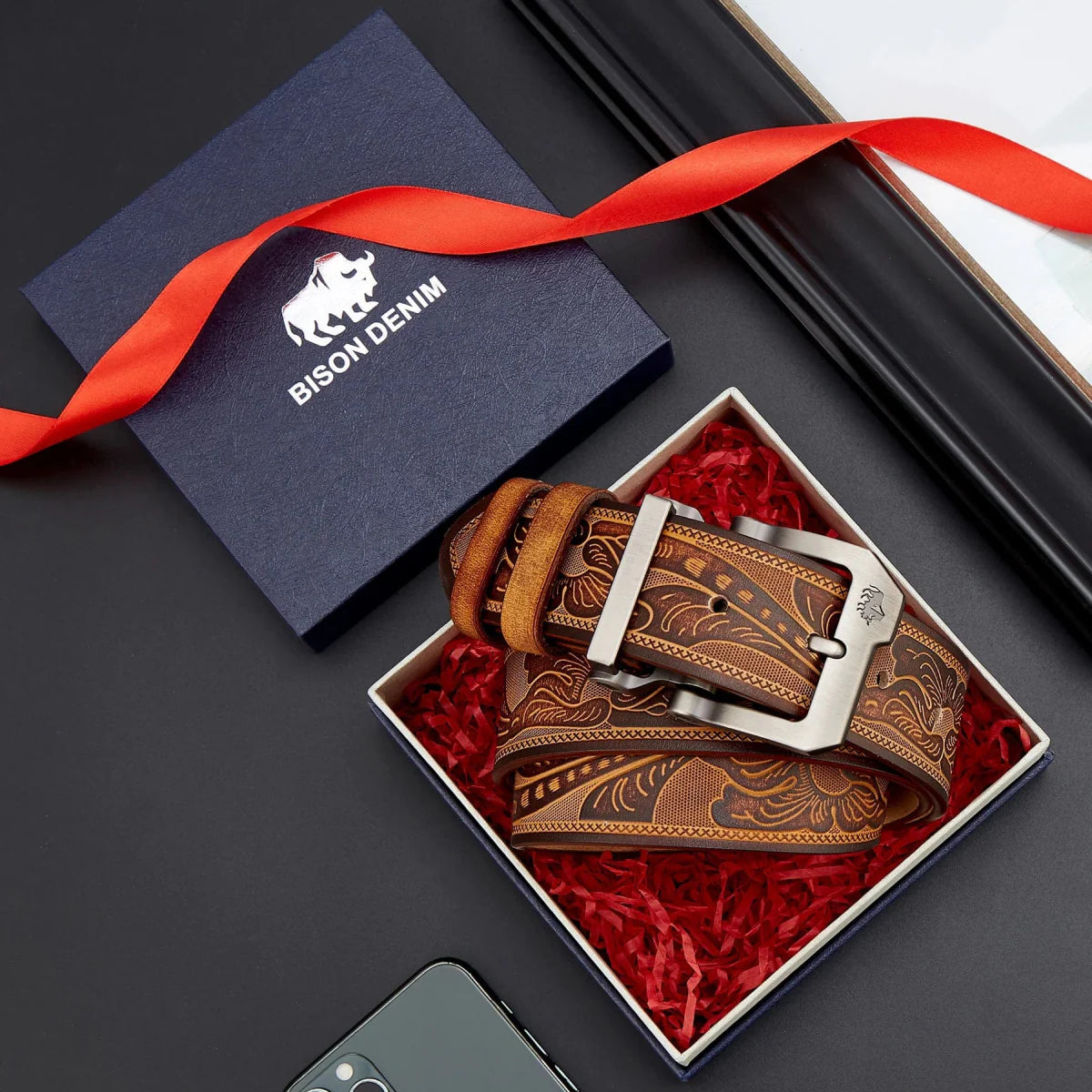 BISON DENIM Vintage Genuine Leather Men Belt High Quality Waist Strap Luxury Pin Buckle Male Best Gift Casual Belts for Jeans - SHOWLU FASHION STORE